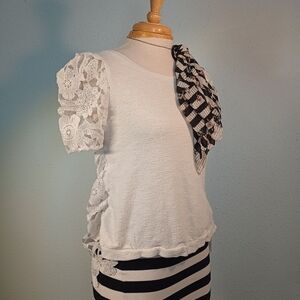 Edgy Lace-back White Blouse from Everleigh